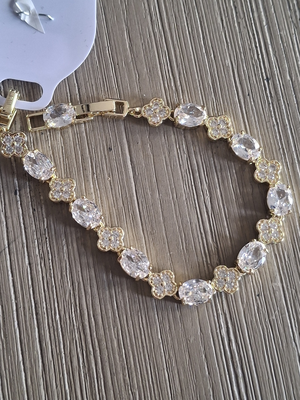 Gold Crystal Tennis Bracelet by